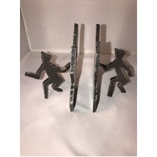 Modern Metal Torch Cut Bookends Signed!!   202396431145